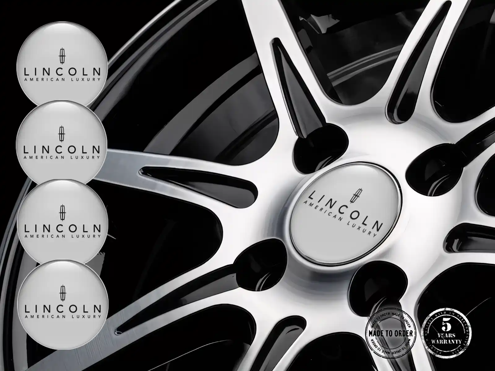 Lincoln Pegatinas de Aro para Autos Diseño Bombado Elegante